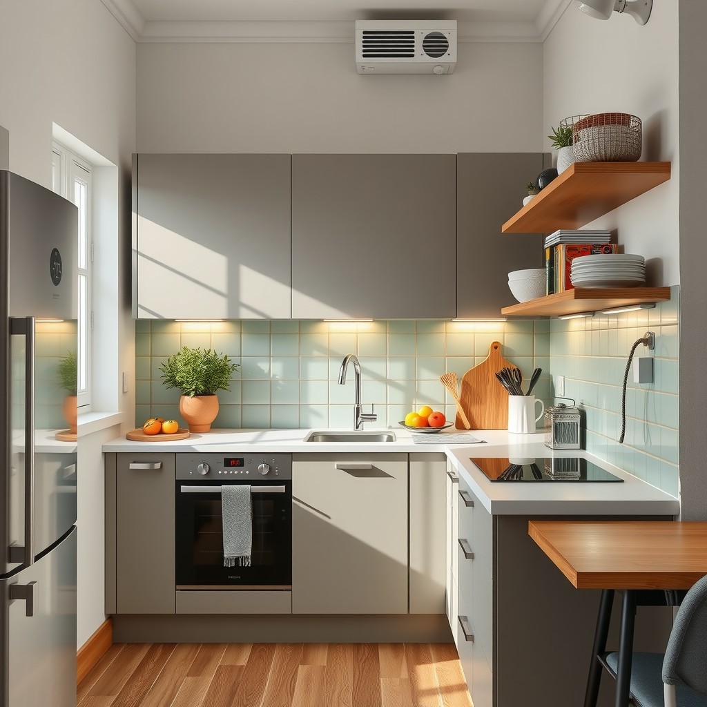 Kako urediti malu kuhinju s modernim bojama